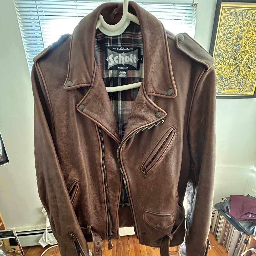 Schott NYC Leather Motorcycle Jacket